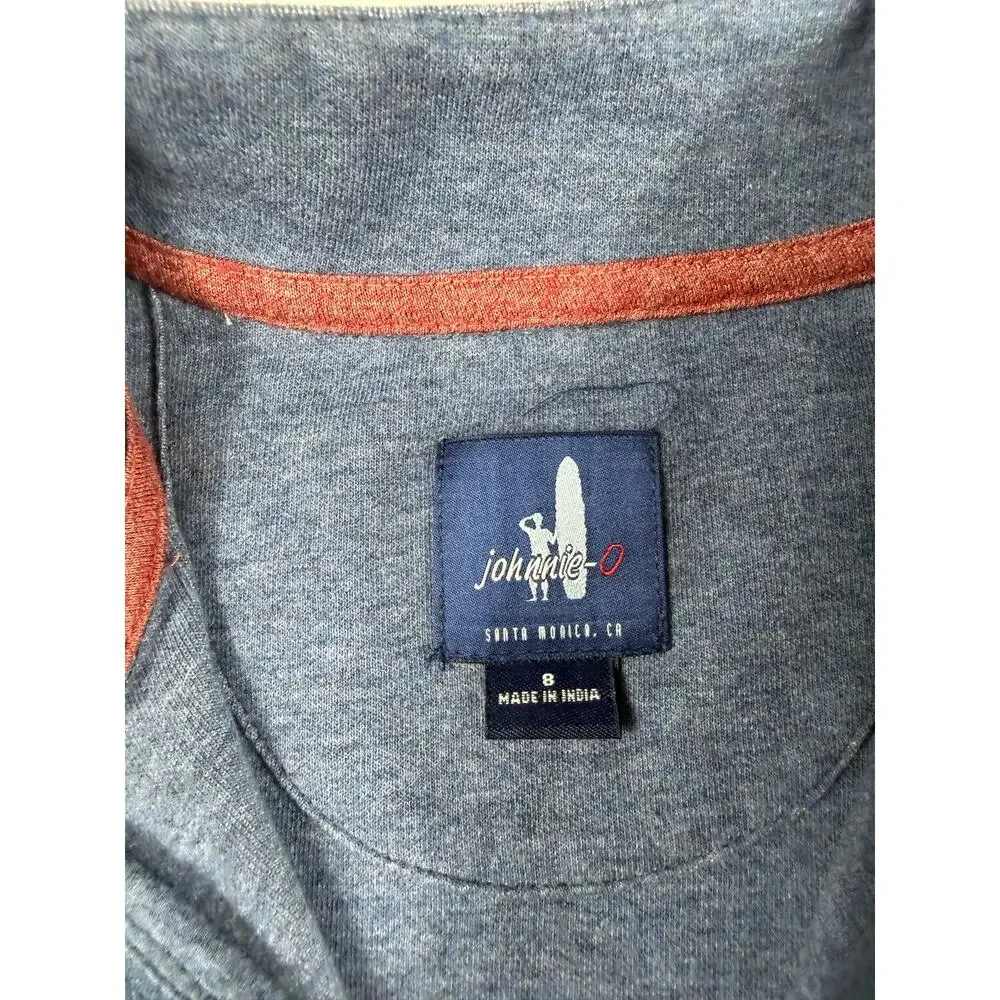 Johnnie-O Sully Jr. Quarter Zip Golf Pullover Red Heather Size 8
